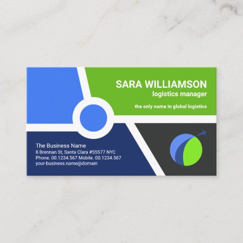 Colorful Topography Map Logistics Supply Chain Business Card