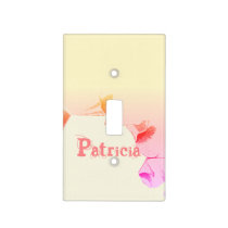 Colorful Torn Paper Baby Name Pastel Colors Light Switch Cover