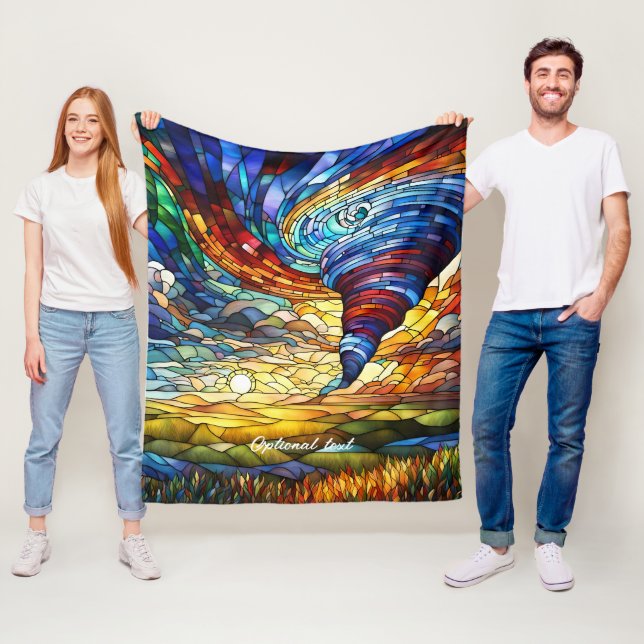 Colorful Tornado Stained Glass Art Fleece Blanket (In Situ)