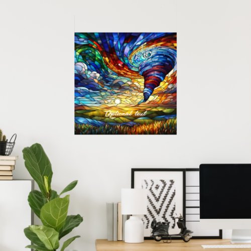 Colorful Tornado Stained Glass Art Poster