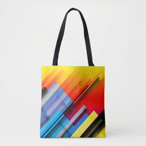 Colorful Tote Bag with diagonal stripes