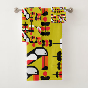 Colorful Toucan Artwork Bath Towel Set
