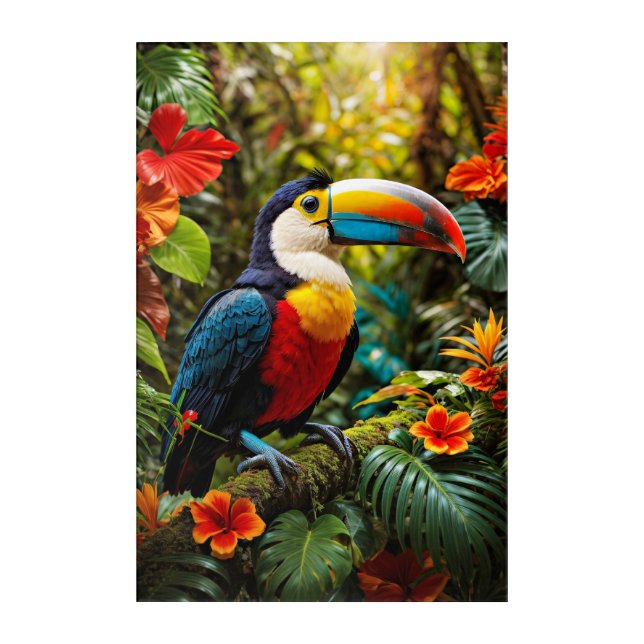 Colorful Toucan Bird Acrylic Print (Front)