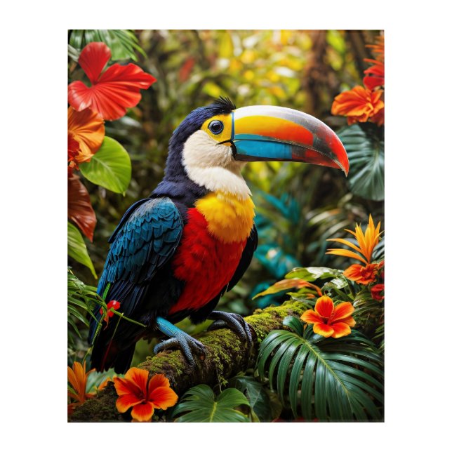 Colorful Toucan Bird Acrylic Print (Front)