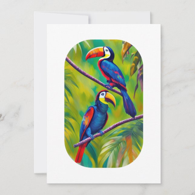 Colorful Toucan Bird Art Invitation (Front)