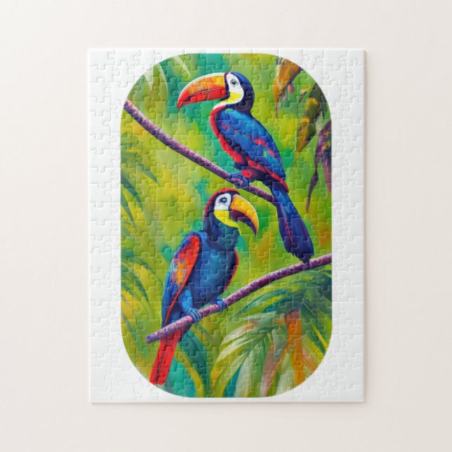 Colorful Toucan Bird Art Jigsaw Puzzle (Vertical)