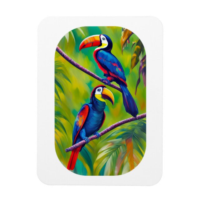 Colorful Toucan Bird Art Magnet (Vertical)