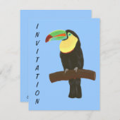 Colorful Toucan Bird Birthday Party Invitations (Front/Back)