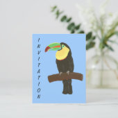 Colorful Toucan Bird Birthday Party Invitations (Standing Front)