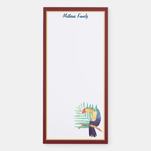 Colorful Toucan Bird Magnetic Notepad