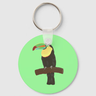 Colorful Toucan Bird Painting Key Chain