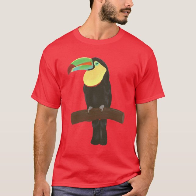 Colorful Toucan Bird Painting on Tees (Front)