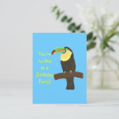 Colorful Toucan Birthday Invitations on postcards (Standing Front)