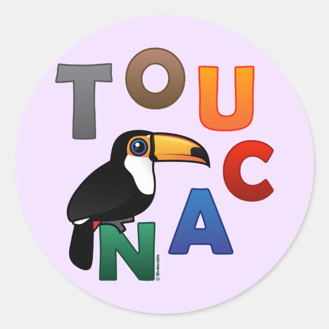 Colorful Toucan Classic Round Sticker (Front)
