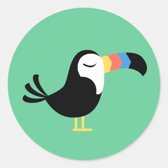 Colorful Toucan Classic Round Sticker (Front)