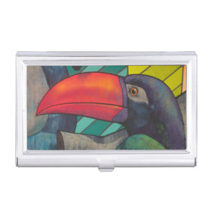 Colorful Toucan Graffiti Business Card Case