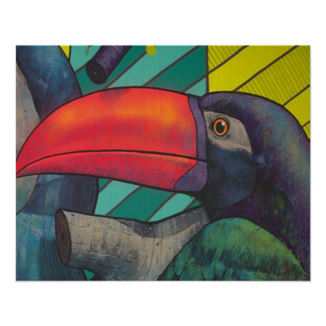 Colorful Toucan Graffiti Poster (Front)