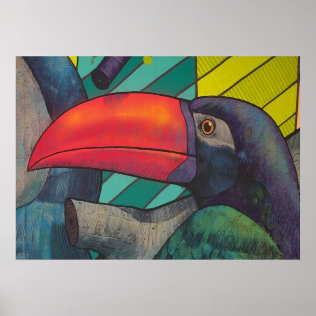 Colorful Toucan Graffiti Poster (Front)