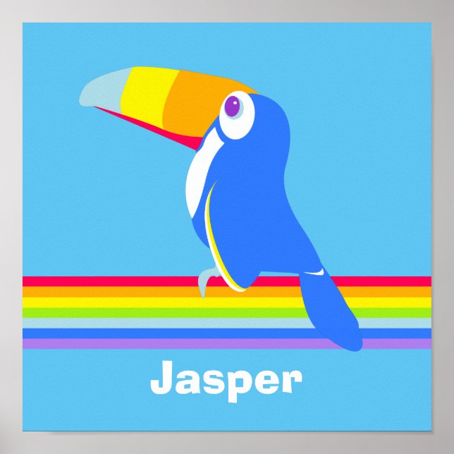 Colorful toucan graphic kids nursery art poster (Front)