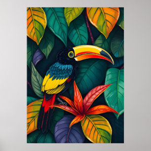 Colorful Toucan Jungle Art – Tropical Bird Poster