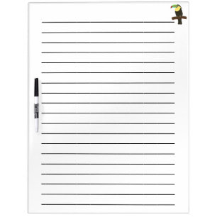 Colorful Toucan Lined Dry Erase Board