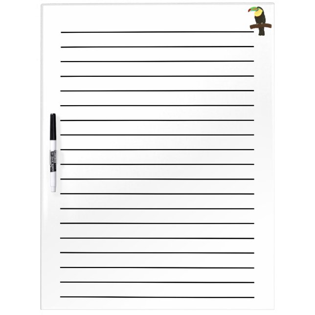 Colorful Toucan Lined Dry Erase Board (Front)