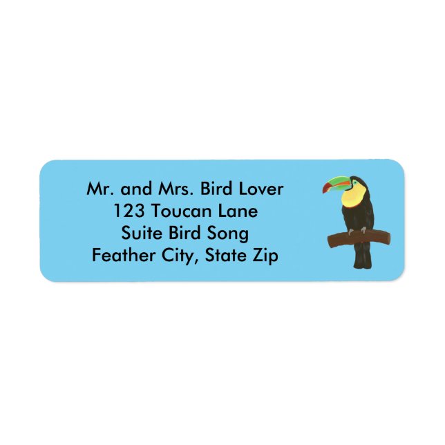 Colorful Toucan Painting Address Labels (Front)