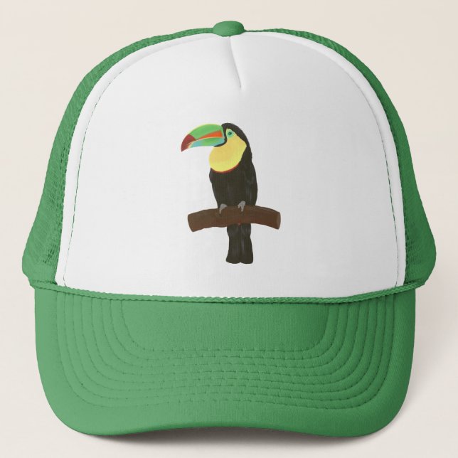 Colorful Toucan Painting on Hats (Front)