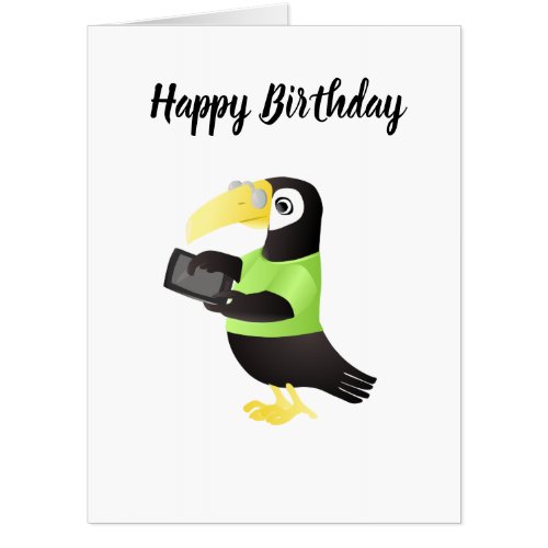 Colorful Toucan Parrots in green red yellow Card