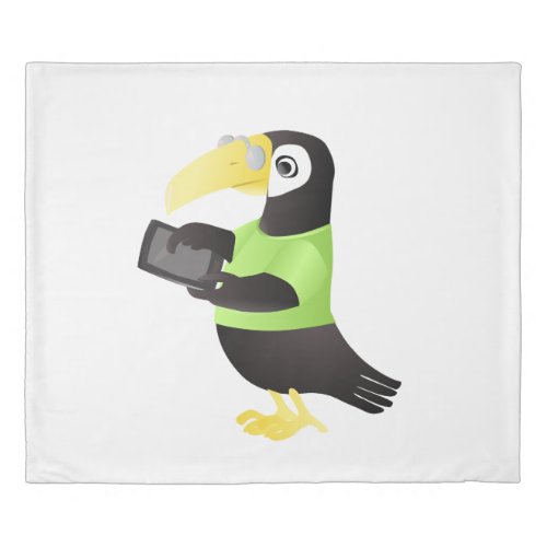 Colorful Toucan Parrots in green red yellow Duvet Cover