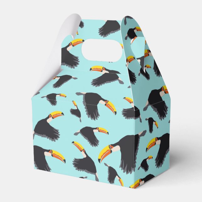 Colorful Toucan Tropical Bird Pattern Favor Boxes (Front Side)