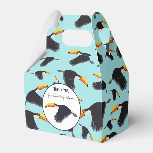 Colorful Toucan Tropical Bird Pattern Favor Boxes (Front Side)