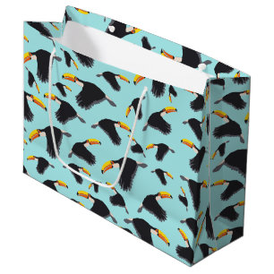 Colorful Toucan Tropical Bird Pattern Large Gift Bag