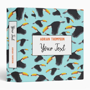 Colorful Toucan Tropical Bird Pattern School 3 Ring Binder