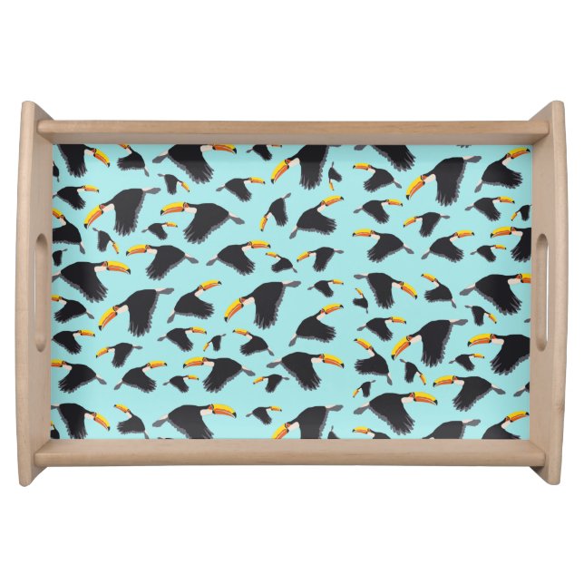 Colorful Toucan Tropical Bird Pattern Serving Tray (Front)