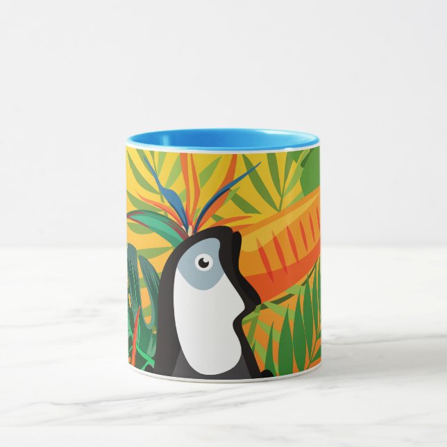 Colorful Toucan Tropical Jungle Ceramic Mug (Center)
