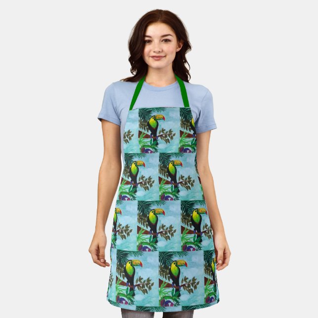 Colorful Toucan Tropical Rainforest Apron (Worn)