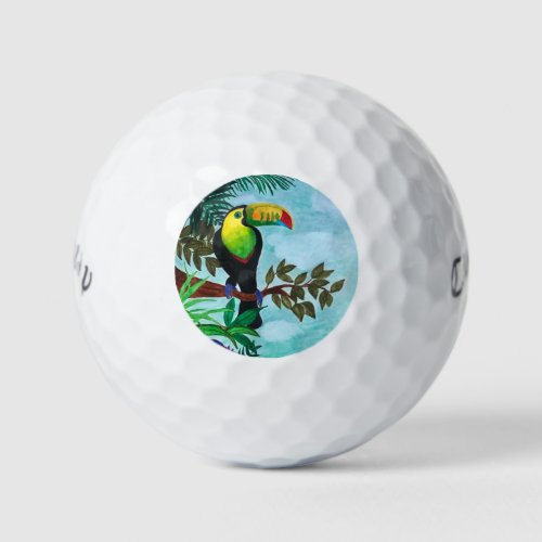 Colorful Toucan Tropical Rainforest Golf Balls