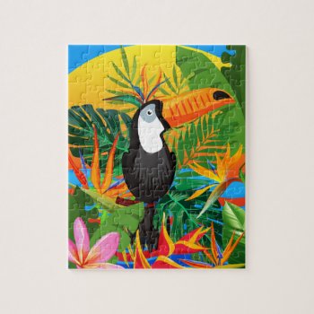 Colorful Toucan Tropical Rainforest Puzzle by xgdesignsnyc at Zazzle