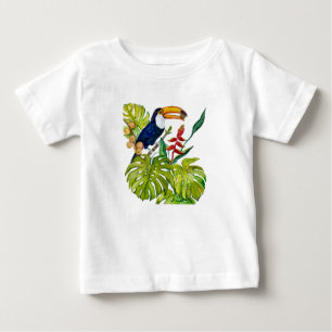 Colorful Toucan Watercolor Tropical Bird Baby T-Shirt