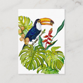 Colorful Toucan Watercolor Tropical Bird Enclosure Card