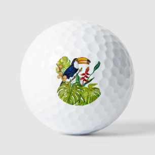 Colorful Toucan Watercolor Tropical Bird Golf Balls
