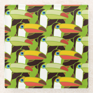 Colorful Toucans 2 Glass Coaster