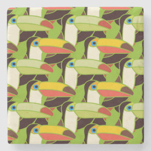 Colorful Toucans 2 Stone Coaster