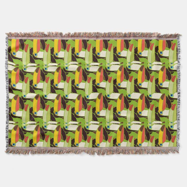 Colorful Toucans 2 Throw Blanket (Front)