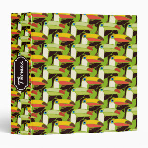 Colorful Toucans Add Your Name 3 Ring Binder
