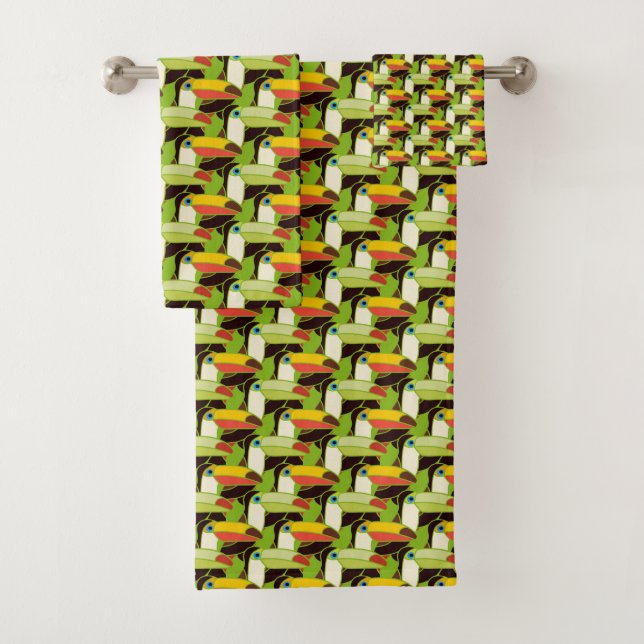 Colorful Toucans Bath Towel Set (Insitu)