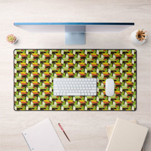 Colorful Toucans Desk Mat
