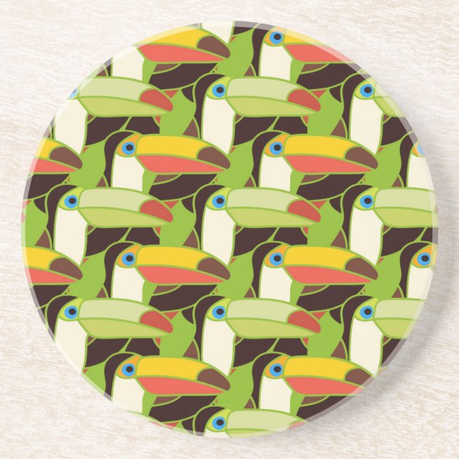 Colorful Toucans Drink Coaster (Front)
