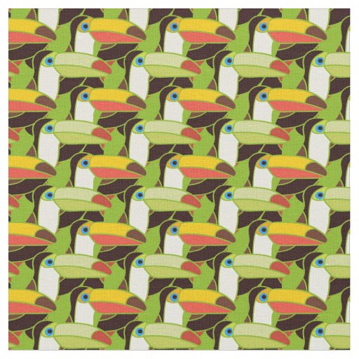 Colorful Toucans Fabric